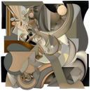 gray modern abstract art on cut acrylic