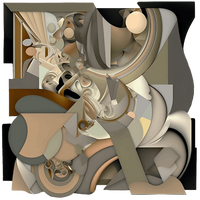 gray modern abstract art on cut acrylic