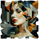 gray and black modern abstract art on cut acrylic