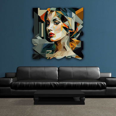 gray and black modern abstract art on cut acrylic