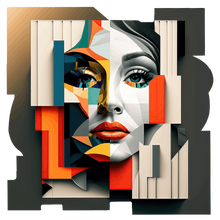 Load image into Gallery viewer, beautiful face on modern abstract art on acrylic
