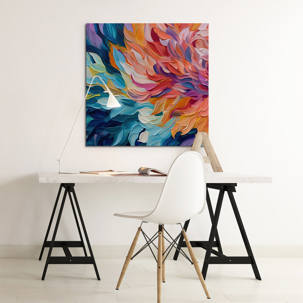 colorful flower petals abstract art on canvas