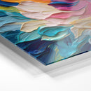 pink orange and blue painted abstract art on acrylic