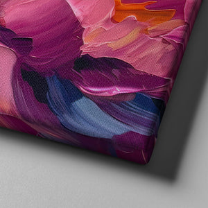 pink and orange painted abstract art on canvas