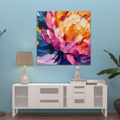 pink and orange painted abstract art on canvas