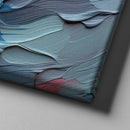 pink and blue painted abstract art on canvas