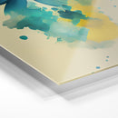 dark blue abstract flower on a cream colored background art on acrylic