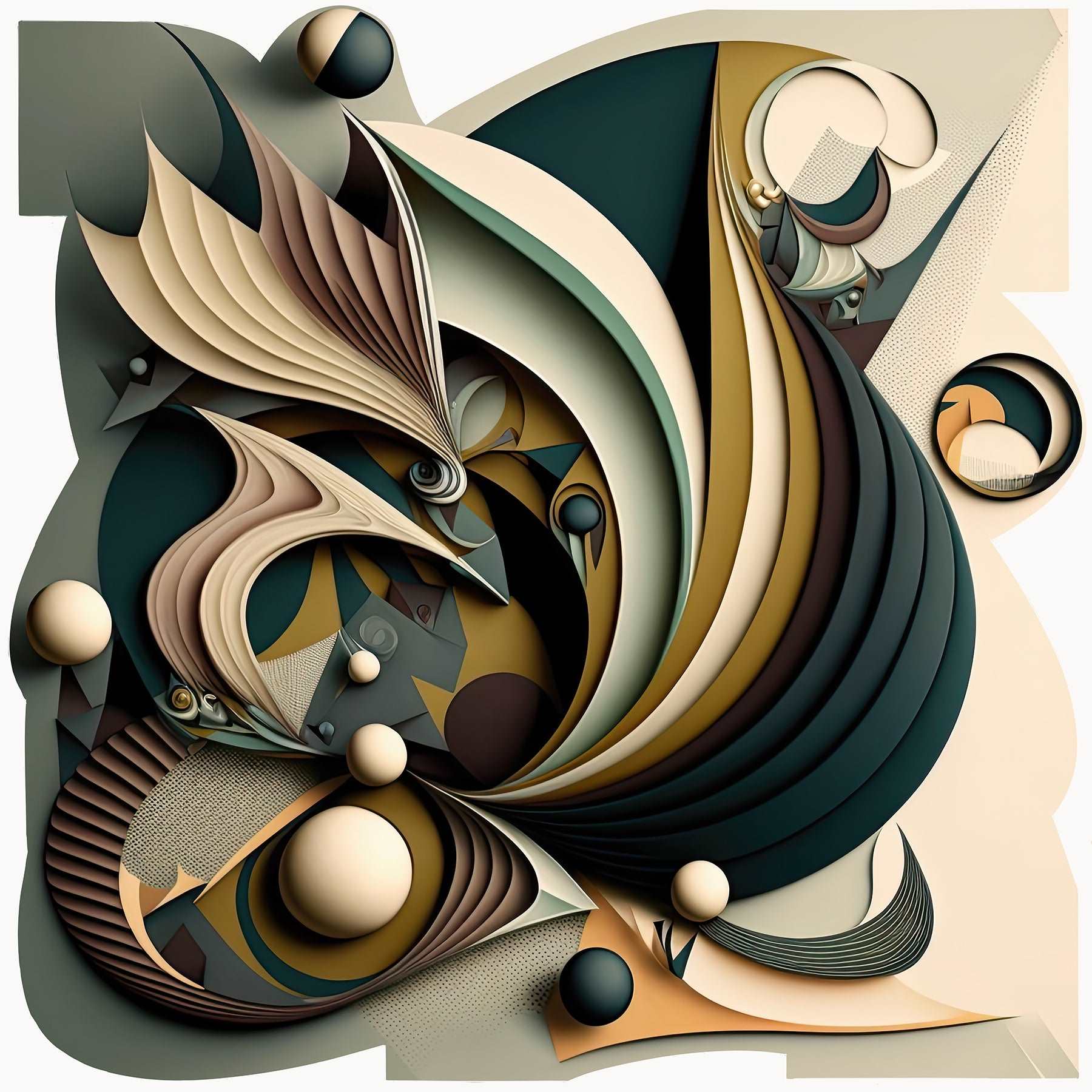 gray and beige modern abstract art on acrylic