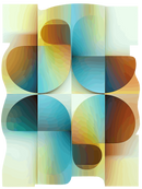 light blue and light green abstract art on cut acrylic