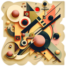 beige abstract cut acrylic art