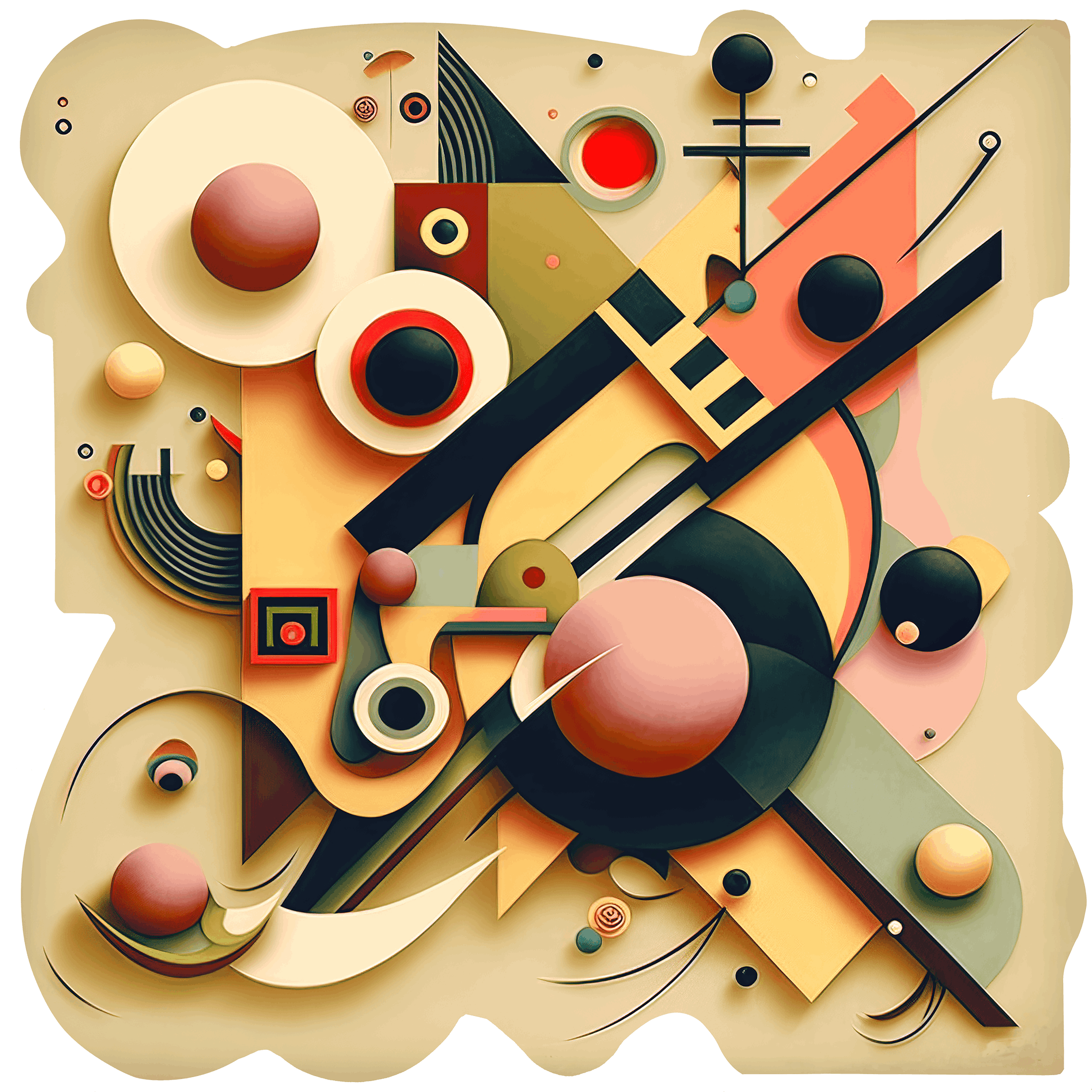 beige abstract cut acrylic art