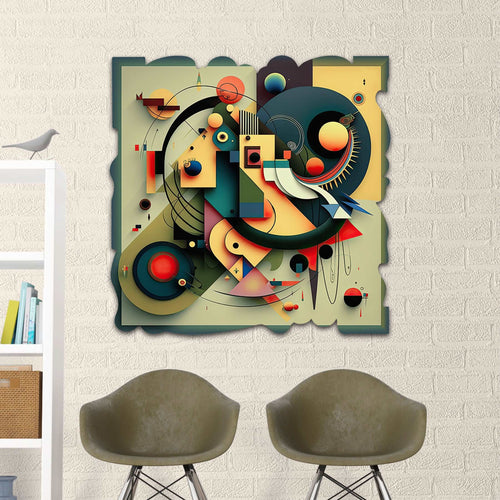 green modern abstract art on high gloss acrylic