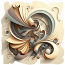 cream colored modern abstract art on cut acrylic