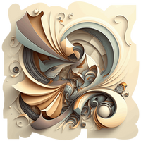 cream colored modern abstract art on cut acrylic