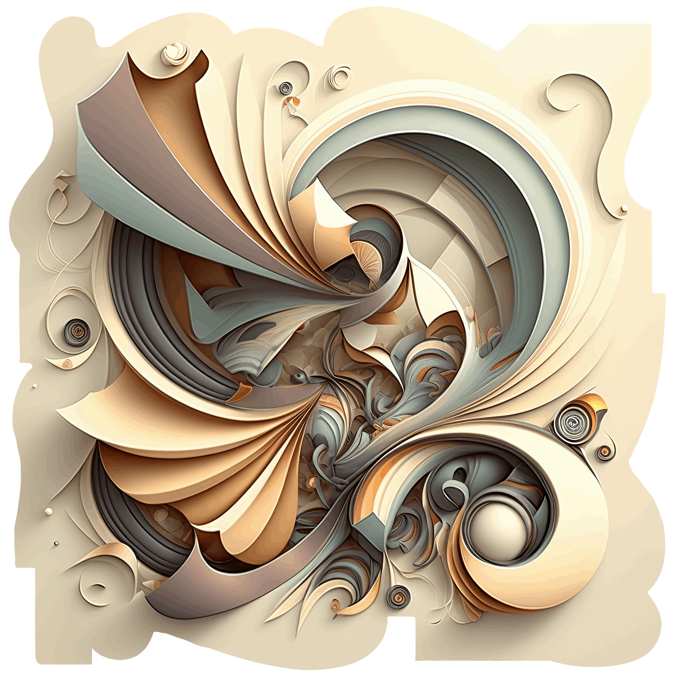 cream colored modern abstract art on cut acrylic