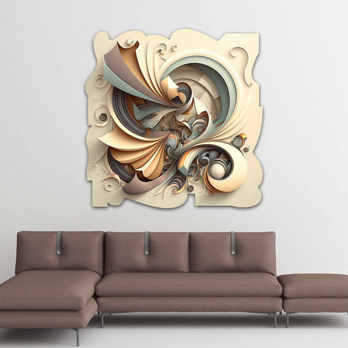 cream colored modern abstract art on cut acrylic