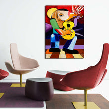 Load image into Gallery viewer, man holding acoustic guitar pop art on canvas
