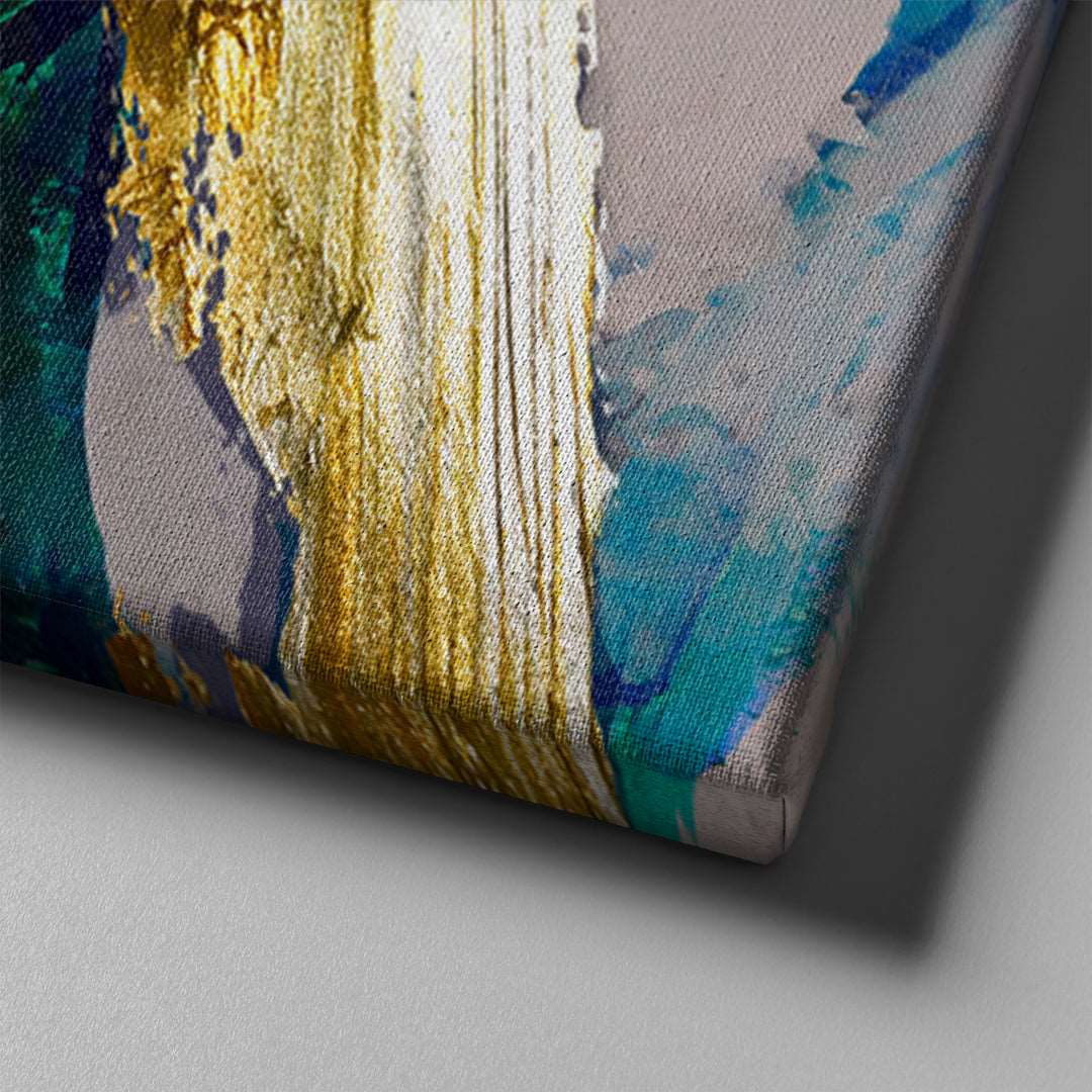 Black and Blue Golden Stroke Abstract - Unlimited Art Project - 