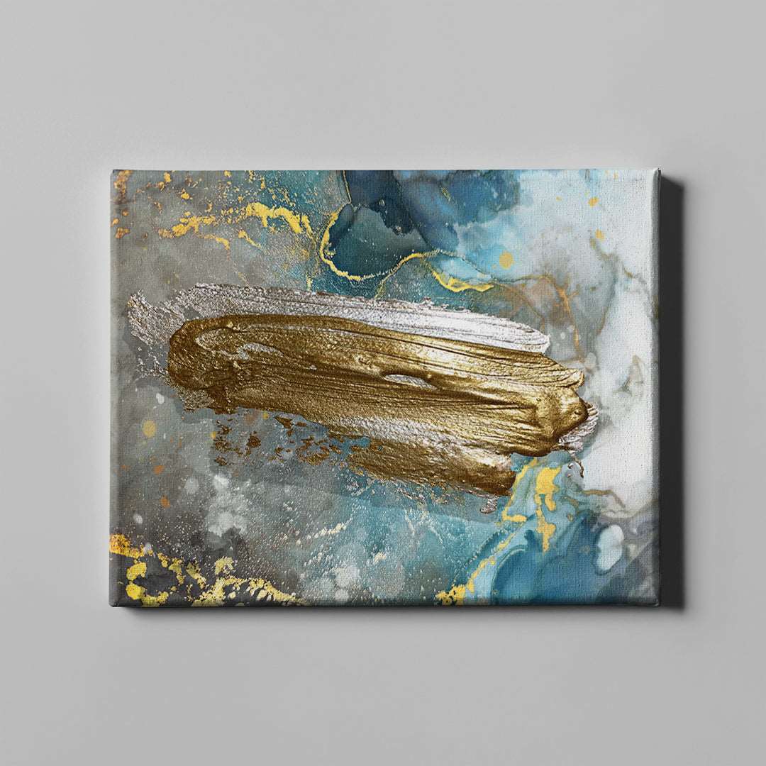 Blue Golden Stroke - Unlimited Art Project - 