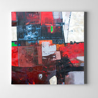 red white and black modern abstract art on canvas