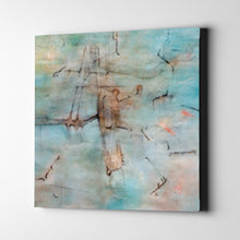 Load image into Gallery viewer, teal abstract art on canvas
