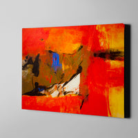 red orange and yellow modern abstract art on canvas