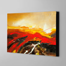 Load image into Gallery viewer, red yellow and black modern abstract art on canvas
