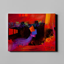 Load image into Gallery viewer, red and black modern abstract art on canvas
