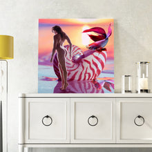 Load image into Gallery viewer, pink and white sea shell surrealism art on acrylic

