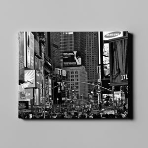 time square black and white photography art on canvas