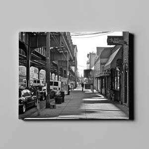 Brooklyn deli black and white photo art on canvas