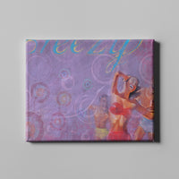 purple swimsuit retro art on canvas