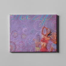 Load image into Gallery viewer, purple swimsuit retro art on canvas
