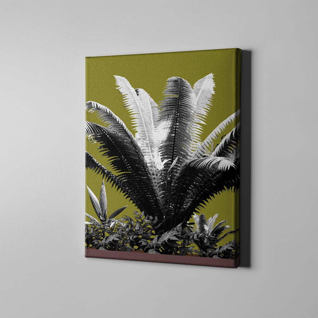 olive fern nature art on canvas