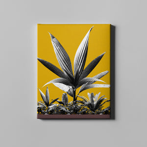 yellow tropical plant nature art on canvas