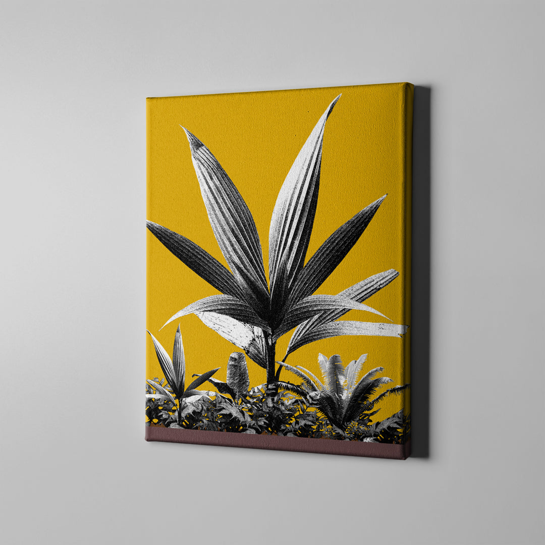 yellow tropical plant nature art on canvas