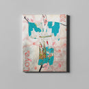 teal kimono japanese art on canvas