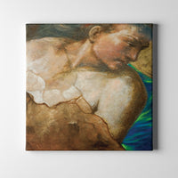 green and blue apostle fresco art on canvas