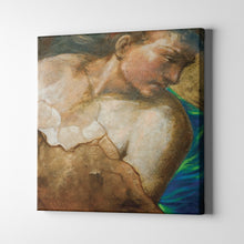 Load image into Gallery viewer, green and blue apostle fresco art on canvas
