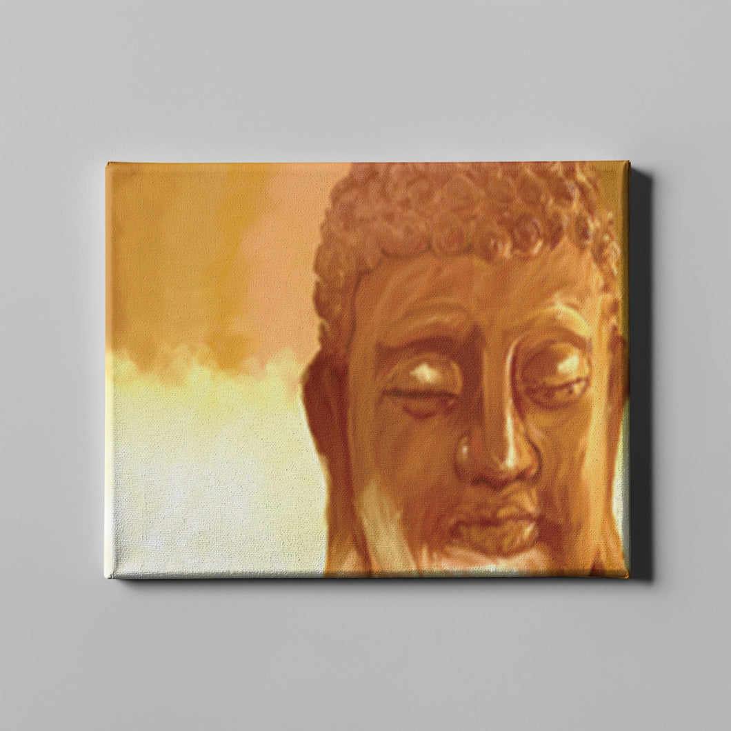 golden buddha art on canvas