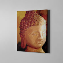 Load image into Gallery viewer, yellow and gold buddha art on canvas
