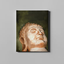 Load image into Gallery viewer, dark green buddha art on canvas
