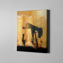 Load image into Gallery viewer, yellow and black oil rig western art on canvas
