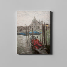 Load image into Gallery viewer, row boat on venice dock art on canvas
