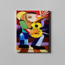 Load image into Gallery viewer, man holding acoustic guitar pop art on canvas
