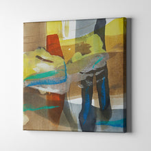 Load image into Gallery viewer, brown and yellow modern abstract art on canvas
