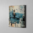 blue white and black modern abstract art on canvas