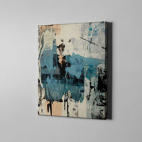 blue white and black modern abstract art on canvas