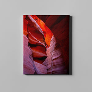 photograph of inside a canyon on canvas