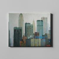 cloudy manhattan city art on canvas